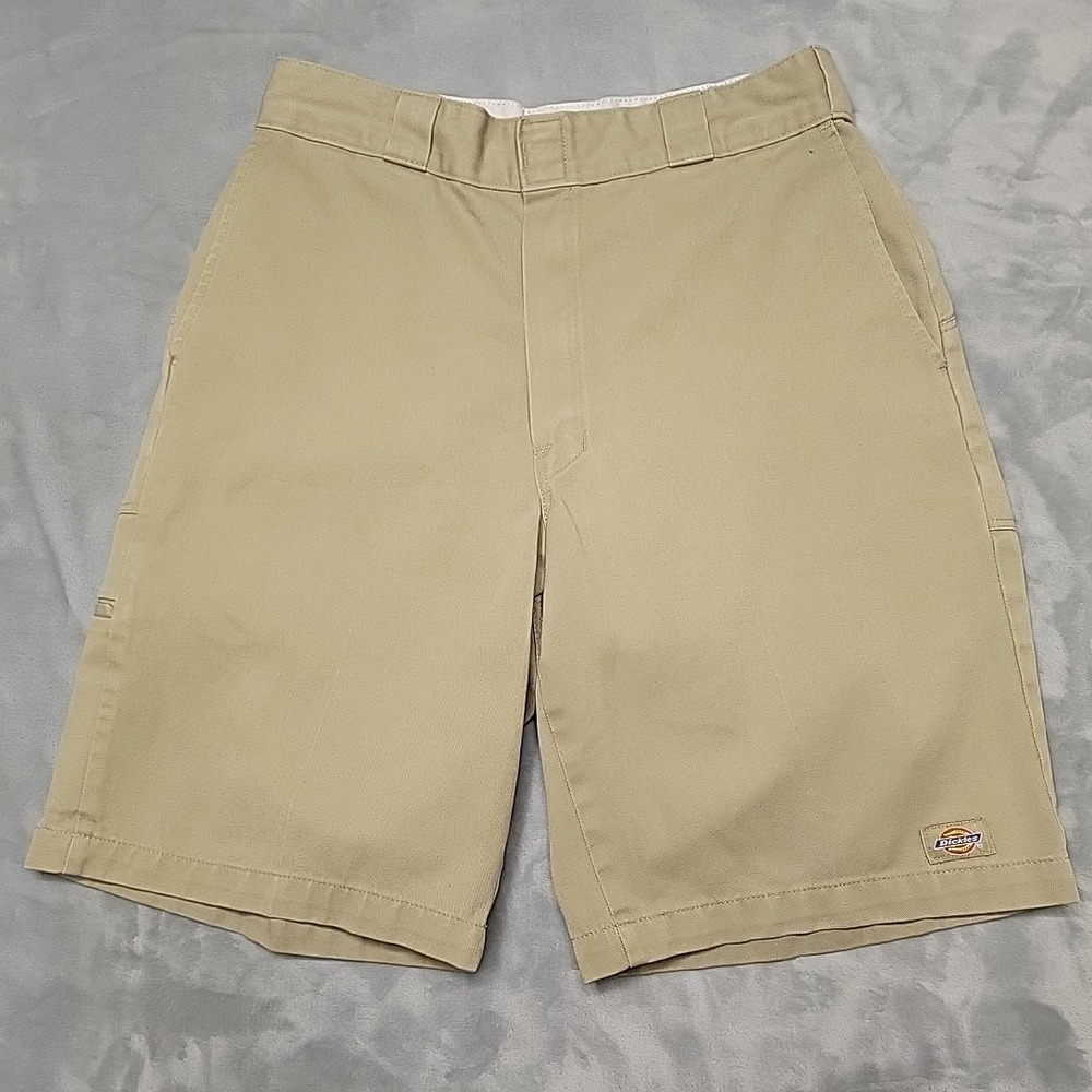 Dickies Shorts Mens 32 Khaki 43259KH Loose Fit Flat Front Workwear Chino